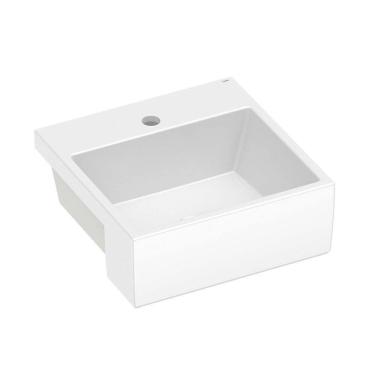 Imagem de Cuba Semi Encaixe Celite | Com Mesa Basic Q2 410mmX410mm Branco