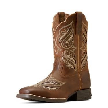 Imagem de ARIAT Bota infantil unissex Round Up Bliss Western, Marrom atrevido, 6 Big Kid