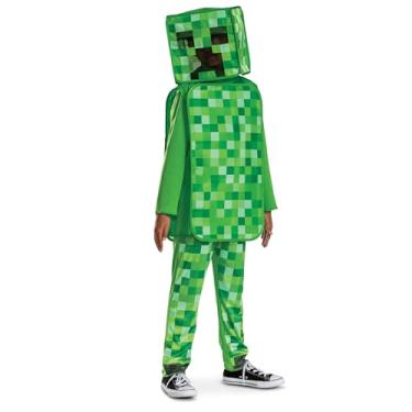 Imagem de Fantasia infantil Minecraft Creeper oficial de Minecraft, roupa pop out com chapéu, tamanho infantil (7-8)