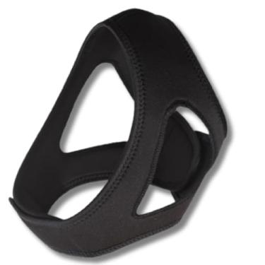 Imagem de Faixa Anti Ronco Ajustável, Suporte Noturno para Mandíbula, 3 Pontas, Confortável, Lavável, Preto