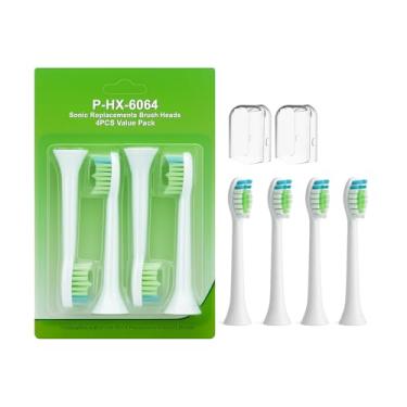 Imagem de Kit 4 Refil Escova de Dente Elétrica Compatível C/Philips Colgate Sonicare SonicPro + Capa Protetora