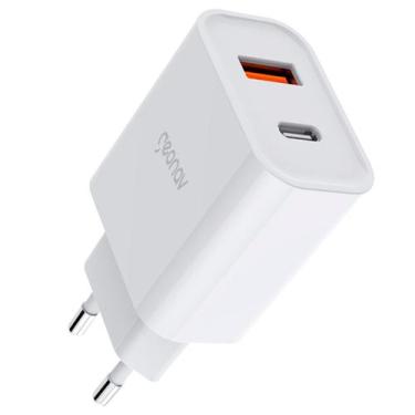 Imagem de Carregador Turbo 20W Duo USB USB-C QC 3.0 Branco Geonav - CH20PDQC, NA