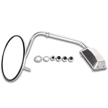 Imagem de SCITOO Espelho retrovisor de carro para motorista ou passageiro lado esquerdo ou lado direito inoxidável de 20 cm, espelho de reboque redondo compatível com Peterbilt para Freightliner para Kenworth com caixa cromada