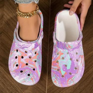 Imagem de Tamancos De Jardim Tie-Dye Para Mulheres, Leves E Antiderrapantes, Sli