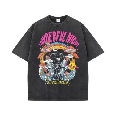 Imagem de Camiseta Feminina Oversized Confortável Com Estampa De Esqueleto Borbo