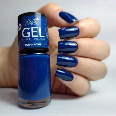 Imagem de Esmalte Efeito Gel Tudo Azul Bella Brazil 9ml  Brilho e Longa Duração