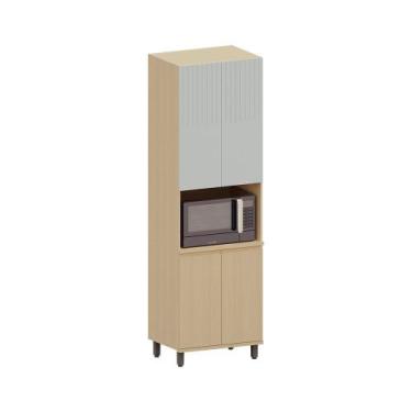 Imagem de Paneleiro 100 MDF 4 Portas com Espaço para Micro-ondas 70cm Aura Lucia