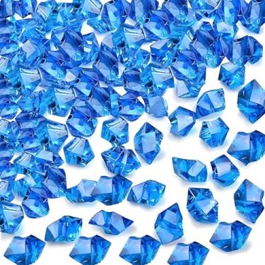 Imagem de Cubos de gelo de acrílico falsos cubos de gelo de acrílico preenchedores de vaso de plástico triturado cubo de gelo para mesa de centro de mesa dispersão diamantes de plástico pedras preciosas para