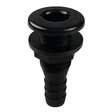 Imagem de SEAFLO Barco marítimo de encaixe de casco de 2,5 cm, polipropileno, conector de drenagem de plástico, seguro para água salgada resistente à corrosão, montagem de travessa, saída de convés de porto de