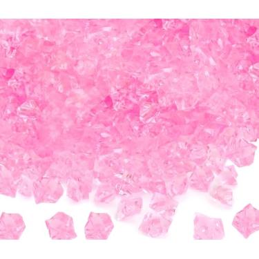 Imagem de Cubos de gelo de acrílico falsos cubos de gelo de acrílico para enchimento de vaso de plástico triturado cubo de gelo para mesa de centro de mesa dispersão diamantes de plástico pedras preciosas para