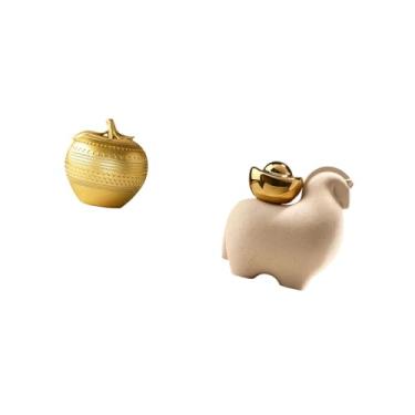 Imagem de Fenteer Estatueta de Resina, Ornamento, Arte, Escultura Moderna para Mesa, Estante, Sala de Jantar, Quarto, Escritório, Miniatura, Estátua de Animal, Decoraçã