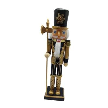 Imagem de Fenteer Quebra-nozes de madeira, ornamento de boneco de madeira, base estável, quebra-nozes de natal, decoração de natal para lareira de jardim, Style B