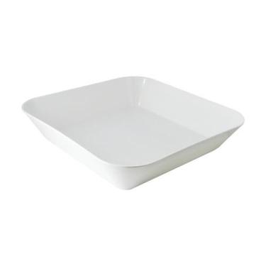 Imagem de Saladeira Quadrada Branca em Melamina 25cm Bestfer - Riochens, BRANCO,