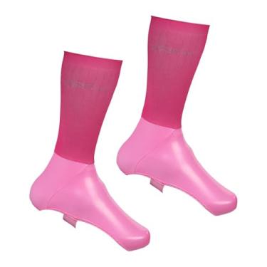 Imagem de menolana protetoras para sapatos de ciclismo, sobrecalçados impermeáveis ​​e à prova de vento para ciclismo de estrada e montanha, Rosa