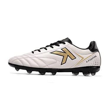 Imagem de KELME Chuteiras De Futebol Para Homens/Mulheres - Sapatos Unissex Áreas Externas/Internas, Tamanhos Adultos, Microfibra, Couro, Futebol, Ag/Fg (Branco, 9)