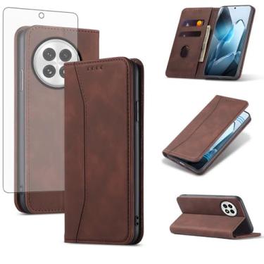 Imagem de Asuwish Capa carteira flip para OnePlus 13 5G com protetor de tela de vidro temperado fecho magnético capa fólio suporte para cartão de crédito suporte acessórios para celular OnePlus13 One Plus13