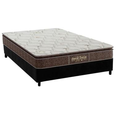 Imagem de Cama Box Casal: Colchão Ortopédico Probel Guarda Costas Extra Firme + Base Crc Suede Black(138X188)