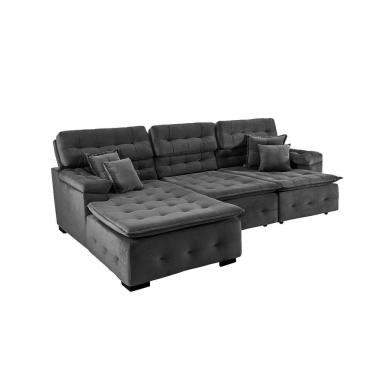 Imagem de Sofá Orlando 2.80x1.90m Com Chaise, Retrátil E Reclinável - Preto
