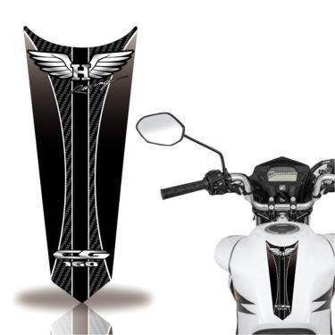 Imagem de Adesivo Faixa Gravata Tanque Moto Cg 160 150 Titan Fan 160 Asa Preta