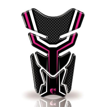 Imagem de Protetor De Tanque Adesivo Carbono Moto Honda, Yamaha E Suzuki Rosa E Preto