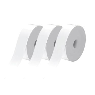 Imagem de 3 rolos de papel térmico branco para etiquetas, 15 mm × 4 m, branco, 3 pacotes, compatível com máquina de etiquetas D30