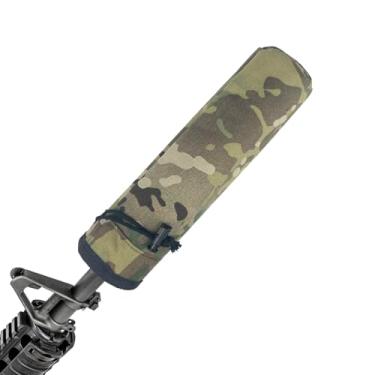 Imagem de Bolsa para supressor de queimaduras resistente ao calor e chamas de 22,5 cm, bolsa de transporte com supressores quentes, acessórios táticos para rifle de caça (estilo camuflado)