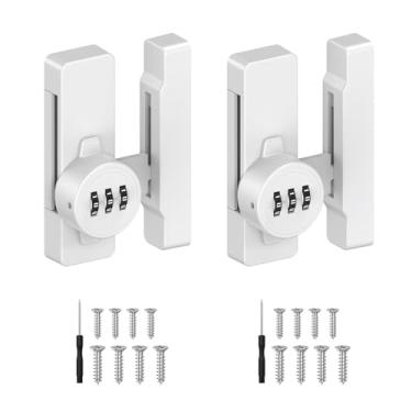 Imagem de SecureLatch Fechadura de porta de celeiro sem chave, combinação de 90/180 graus para porta deslizante de celeiro, armário, galpão, sala de armazenamento, janela - travas de segurança com senha