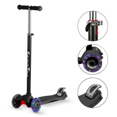 Imagem de Patinete Infantil Ajustável 4 Rodas De Led E Freio Até 70kg