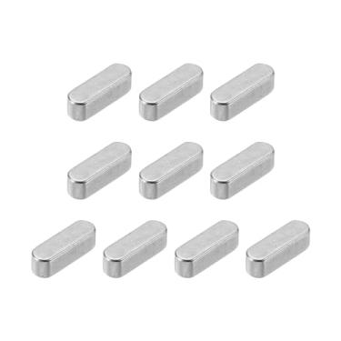 Imagem de uxcell Chave de pena redonda de 10 peças, 5 x 5 x 16 mm de aço inoxidável para conexão de fixação de tipo de eixo