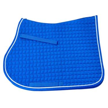 Imagem de TGW RIDING Almofada de sela de cavalo inglês premium, design quadrado acolchoado, disponível em rosa, verde menta e vermelho, etc., multiuso com alças de circunferência (azul royal)