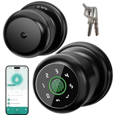 Imagem de Vanzbon Maçanetas inteligentes com código, fechadura de porta de impressão digital para quarto (preto elegante)