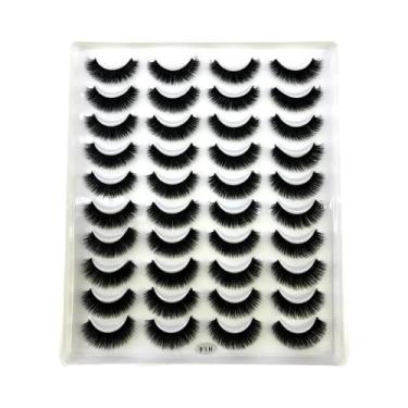 Imagem de Cílios Postiços Naturais Longos 3D De Mink, Kit De Maquiagem Com 20 Pa