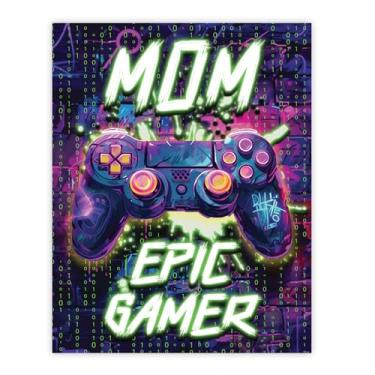 Imagem de Stuff4 Pôster de aniversário da mãe sem moldura - Epic Gamer - Presentes exclusivos de feliz aniversário para mãe do filho e filha, decoração de dia das mães 20 x 25 cm