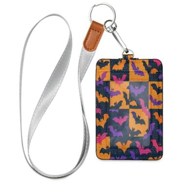 Imagem de Wassud Porta-crachá de couro PU para taco xadrez com cordão, porta-cartão de identificação para trabalho, cordão de pescoço com compartimentos para cartões de crédito, funcionários, estudantes, 39,9