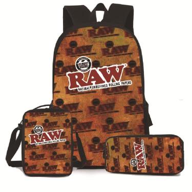 Imagem de Conjunto de mochilas RAWs Anime School para crianças com mensageiro e bolsa de lápis