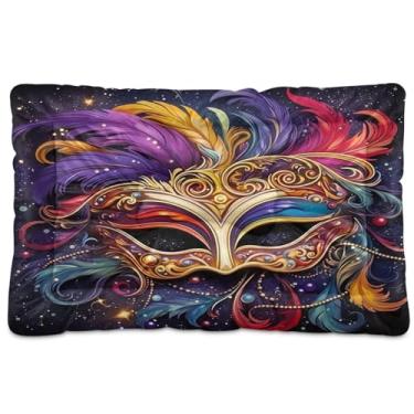 Imagem de Wassud Máscara colorida para cães camas pequenas para cães ao ar livre tapete lavável para animais de estimação cama de gato para dormir viagens 45,7 cm x 61 cm