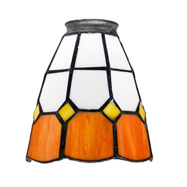 Imagem de Cúpula de reposição Tiffany de 5 polegadas em vitral mediterrâneo com encaixe de 1-5/8 polegadas, compatível apenas com luminárias pendentes, arandelas, plafons, lustres, luminárias de chão