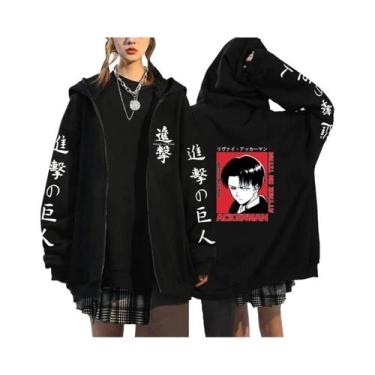 Imagem de Moletom Unissex Com Estampa Gráfica De Attack on Titan, Zíper, Casual 