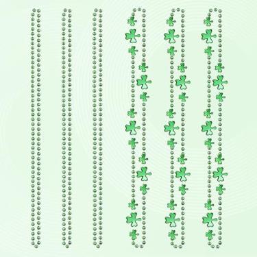 Imagem de 6 colares de trevo a granel, colares de contas de plástico verde para festa do dia de São Patrício, acessórios de fantasia de carnaval, decorações de lembrancinhas de festa