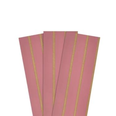 Imagem de Placas Painel Ripado MDF Autocolante 45x11cm – Decoração Moderna Sem Obra(ROSA,100 PLACAS)