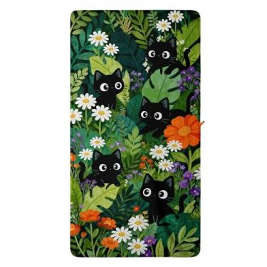 Imagem de GAIIIIYOU Toalha de banho de lã coral gato toalhas de microfibra super macias design selva para banheiro decorativo