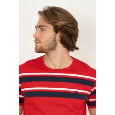 Imagem de Camiseta Listrada Aleatory Adroit Vermelha-Masculino