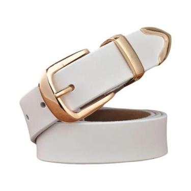 Imagem de Cinto De Couro Genuíno Feminino Casual De Cor Pura Para Jeans De Alta 