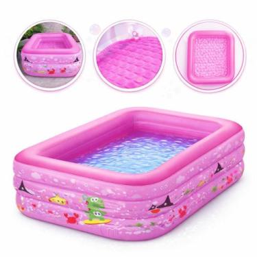 Imagem de Piscina Inflável Infantil Retangular 460 Litros com Fundo Acolchoado P