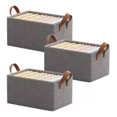 Imagem de Cesto Organizador de Guarda Roupas Reforçado Caixa para Armazenar Mult