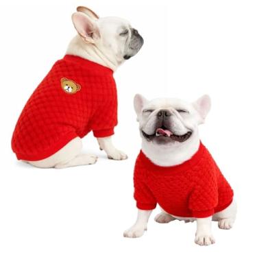 Imagem de Suéter Vermelho Moletom Apeluciado para Cães e Gatos | Roupa Pet Quentinha para Pequeno Porte Tamanho L