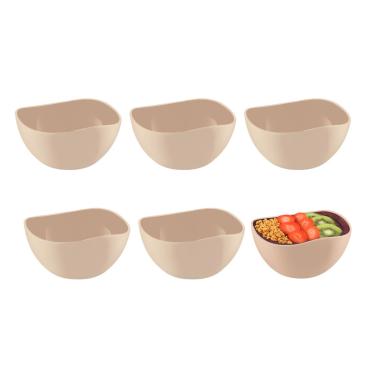 Imagem de Tigela Bowl Jogo de Sobremesa Cremeira Pote Bege Nude 6un