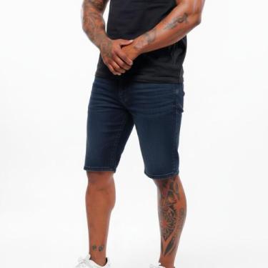 Imagem de Bermuda Jeans Sarja Skinny Masculino - Volgue, Jeans escuro, 38