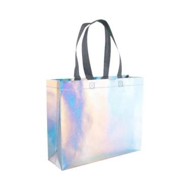 Imagem de Sacolas De Presente Reutilizáveis Em Rosa Dourado Iridescente, 6 Ou 12