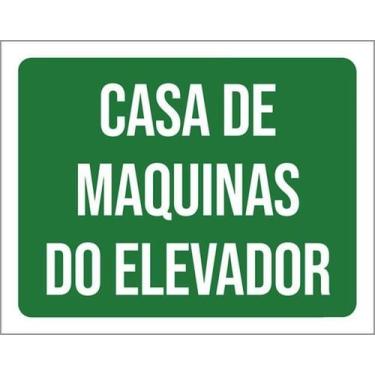 Imagem de Kit 10 Placas Sinalização - Casa Máquinas Elevador Verde - Sinalizo